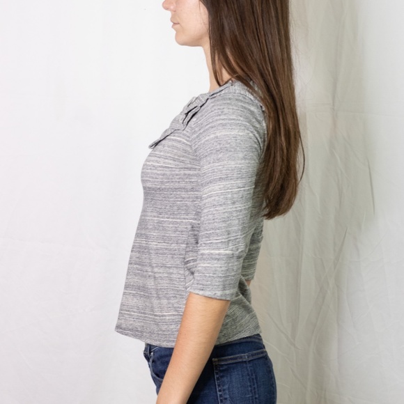 Anthropologie Postmark gray shoulder detail top - Picture 3 of 8